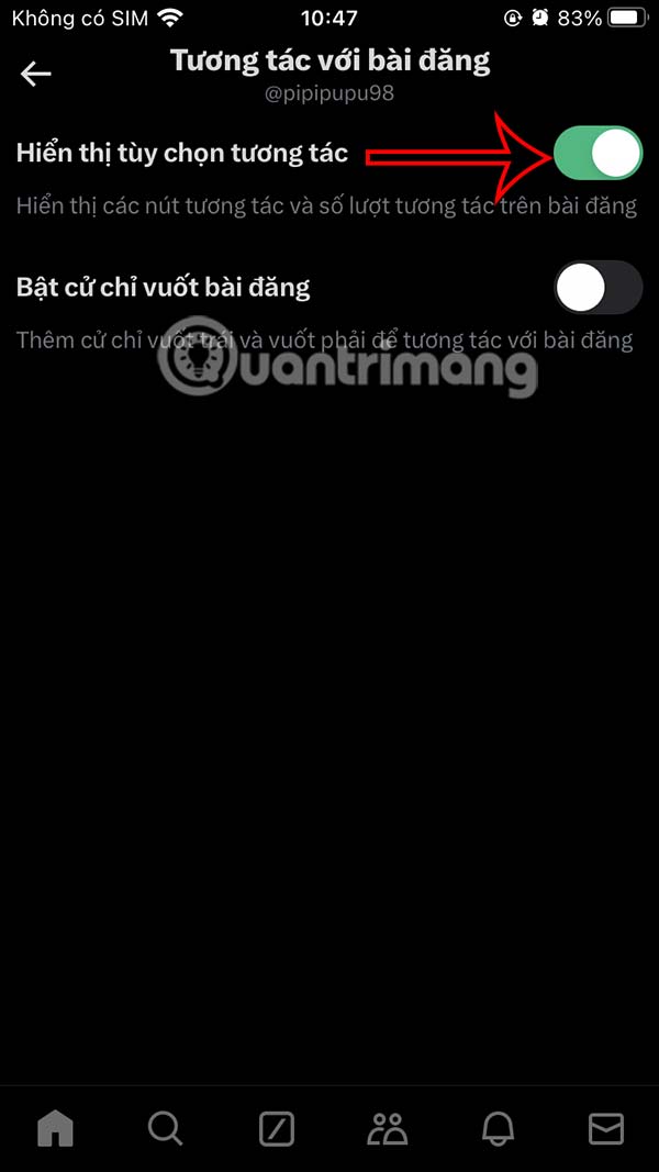 Instructions to hide post interaction buttons on X Picture 5