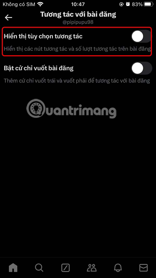Instructions to hide post interaction buttons on X Picture 6