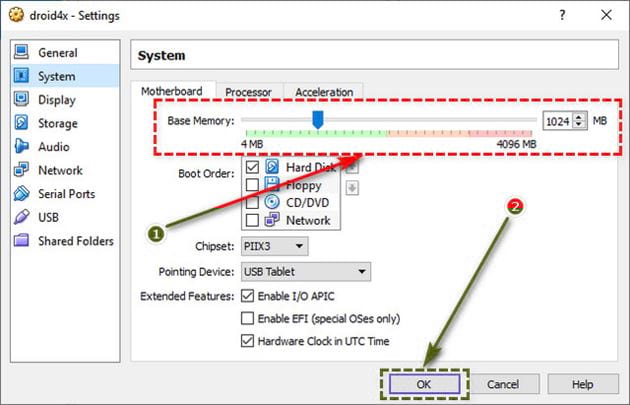 Instructions to increase virtual RAM for Droid4x with VirtualBox to reduce lag Picture 3
