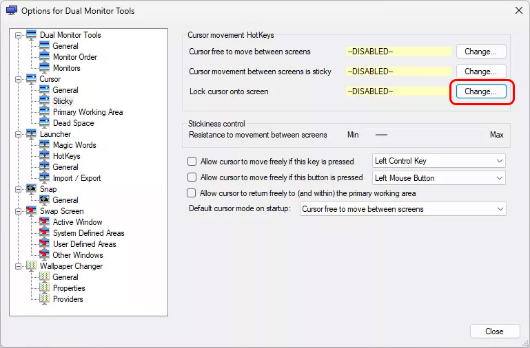 Instructions to lock the mouse to 1 computer screen Picture 2