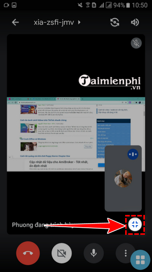 Instructions to open full screen Google Meet on phone, computer Picture 3