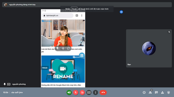 Instructions to open full screen Google Meet on phone, computer Picture 6
