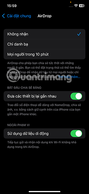 Instructions to turn off AirDrop on iPhone/iPad and Mac Picture 6