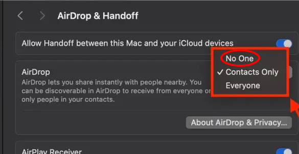 Instructions to turn off AirDrop on iPhone/iPad and Mac Picture 9