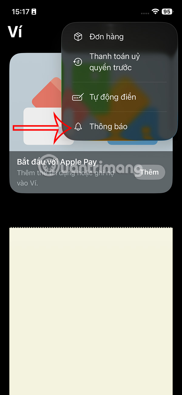 Instructions to turn off promotional notifications from iPhone Wallet Picture 2