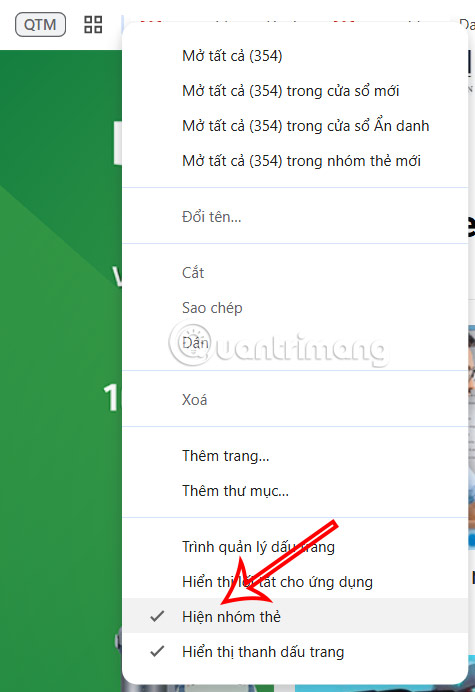 Instructions to turn off tab group icons on Chrome Picture 1