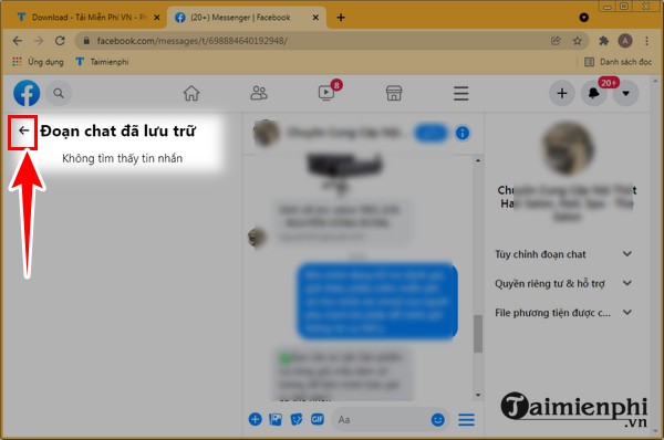 Instructions to unarchive Messenger messages Picture 9