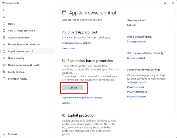 Is it okay for Windows Security to have an exclamation mark? Picture 13
