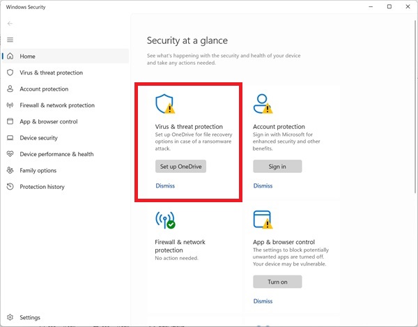 Is it okay for Windows Security to have an exclamation mark? Picture 3