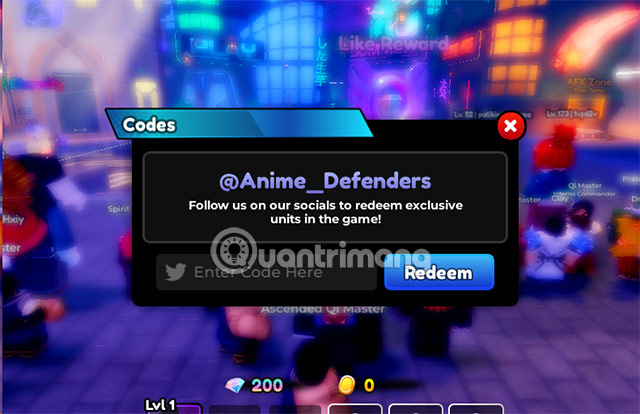 Latest Anime Defenders code and how to enter code Picture 2