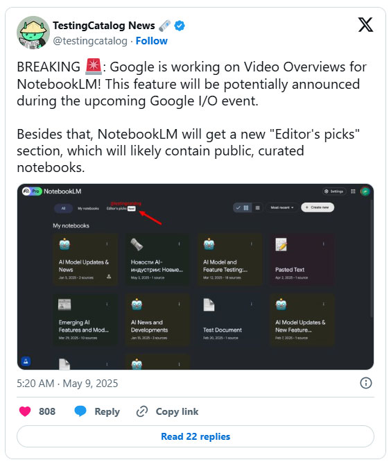 NotebookLM's latest feature allows creating videos from notes Picture 1