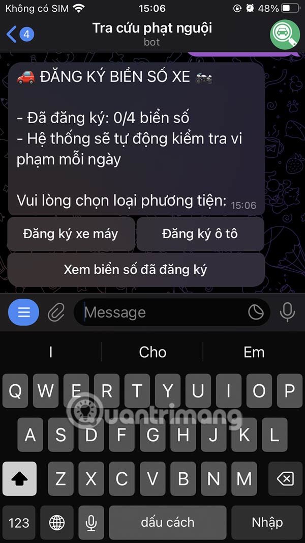 Latest instructions for looking up fines on Telegram Picture 5