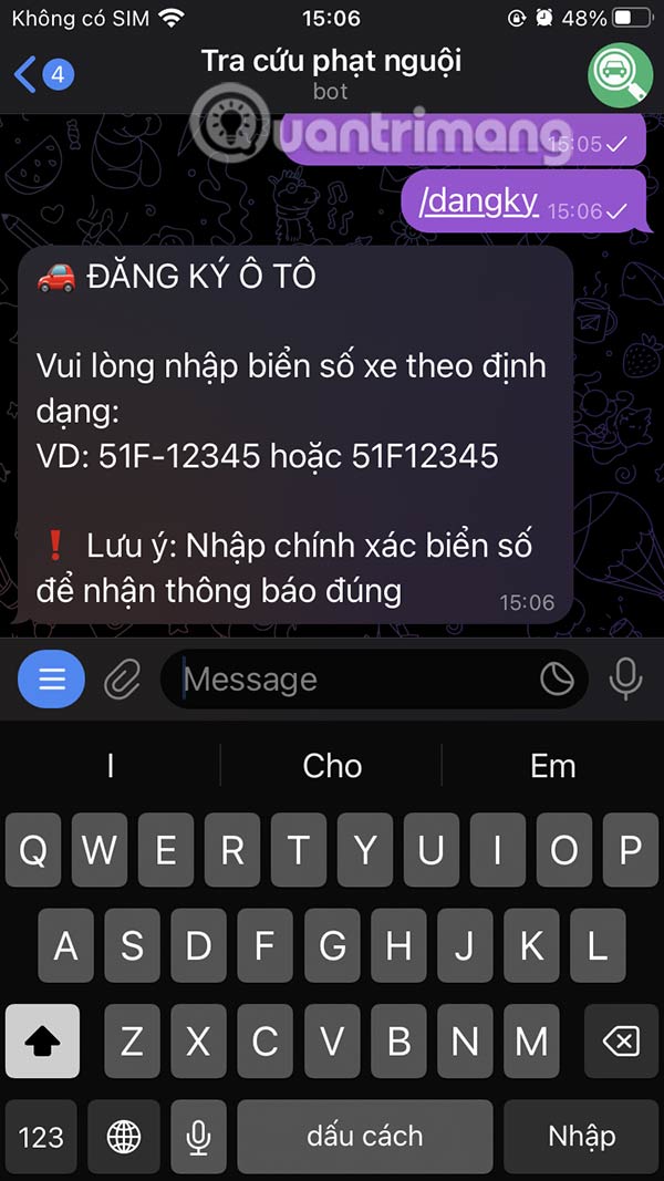 Latest instructions for looking up fines on Telegram Picture 6