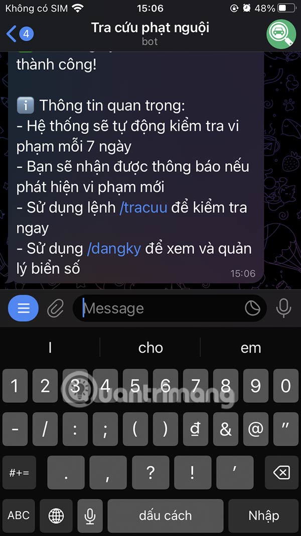 Latest instructions for looking up fines on Telegram Picture 7