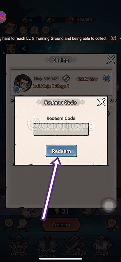 Latest Ninja Tien Len code and how to enter the code Picture 3