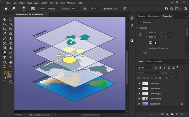 Learn about Layers and basic layer operations in Photoshop CS6. Picture 1