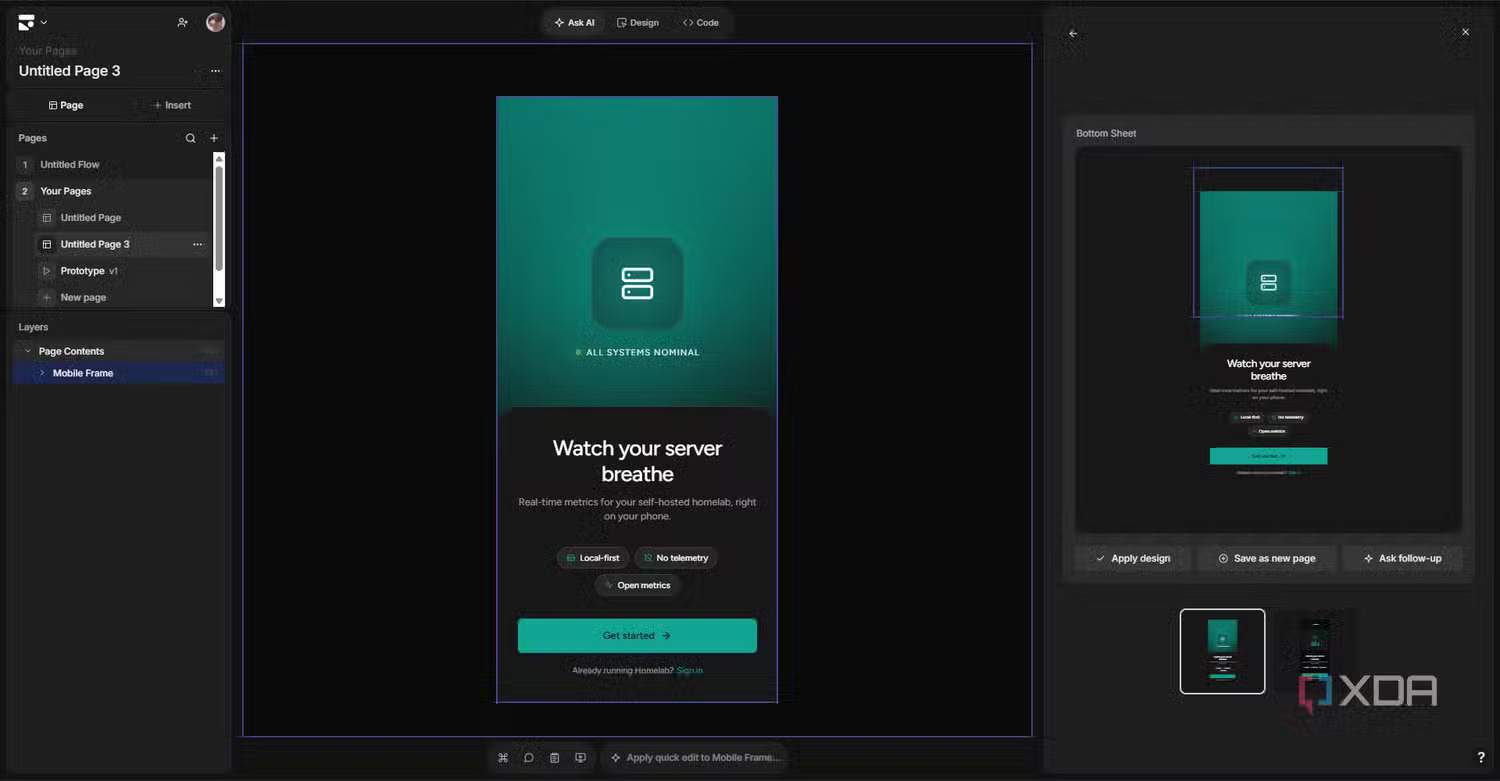images 7 of Learn about Subframe: A coding vibe tool that replaces Claude Design, Figma Make, and Replit.