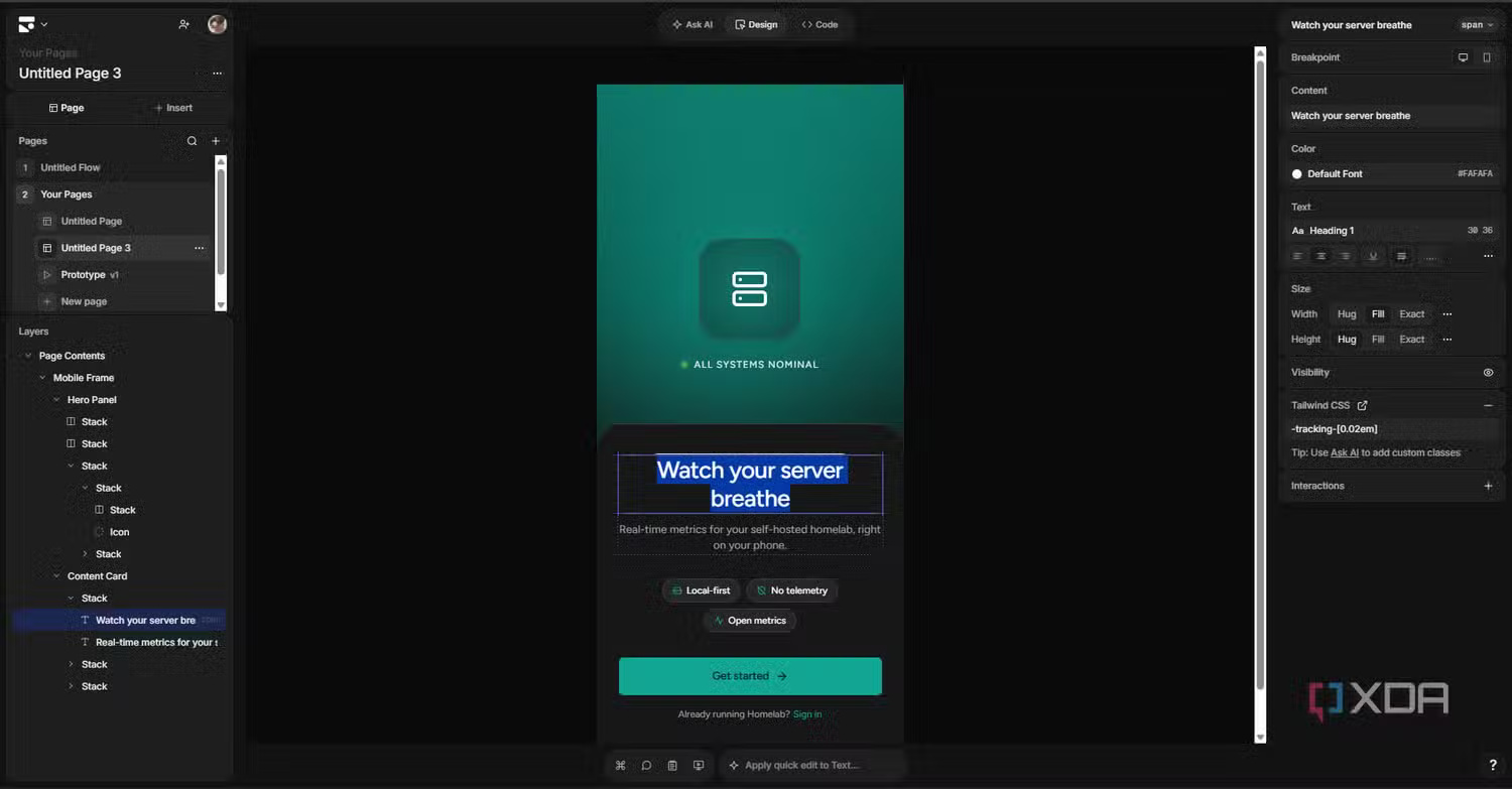 images 9 of Learn about Subframe: A coding vibe tool that replaces Claude Design, Figma Make, and Replit.