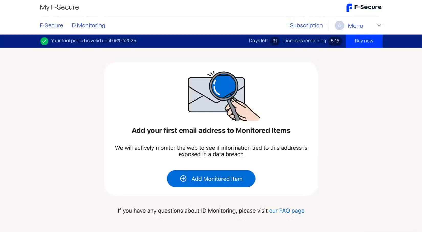 Learn about dark web tracking service F-Secure ID Protection Picture 2