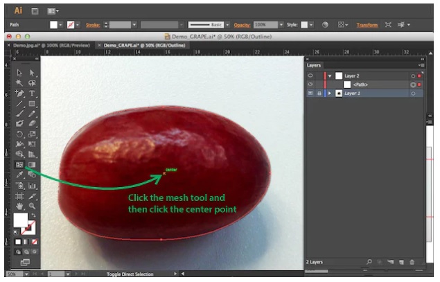 Picture 5 of Learn the basics of the Mesh Tool in Illustrator.