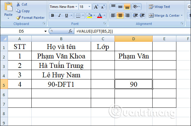 Picture 15 of The LEFT function: Extracts characters from the left side of a string in Excel.