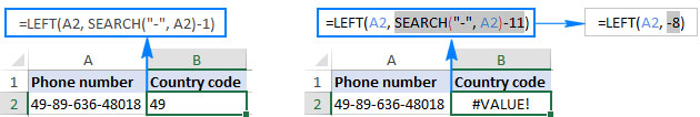 Picture 16 of The LEFT function: Extracts characters from the left side of a string in Excel.