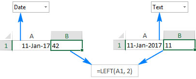 Picture 18 of The LEFT function: Extracts characters from the left side of a string in Excel.