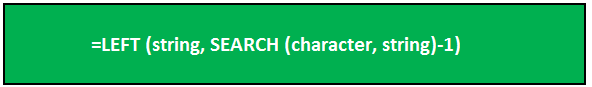 Picture 3 of The LEFT function: Extracts characters from the left side of a string in Excel.