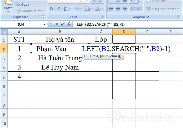 Picture 8 of The LEFT function: Extracts characters from the left side of a string in Excel.
