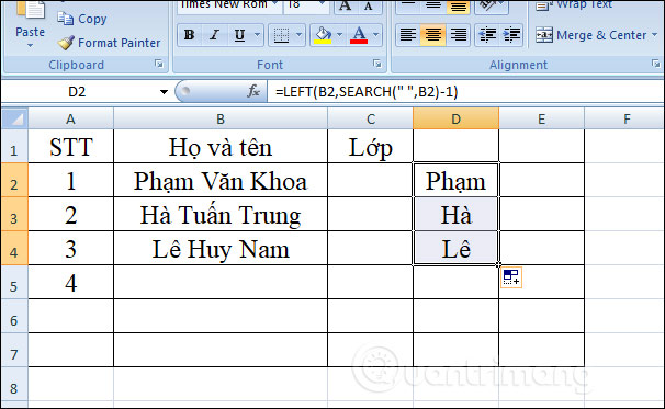 Picture 9 of The LEFT function: Extracts characters from the left side of a string in Excel.