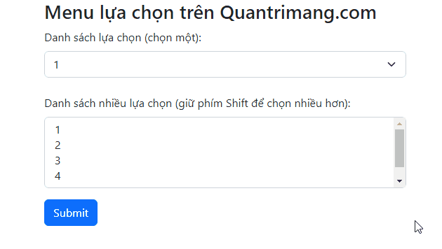 Picture 1 of Lesson 32: Selection Menus in Bootstrap 5
