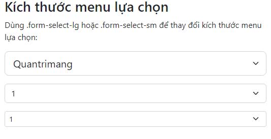 Picture 2 of Lesson 32: Selection Menus in Bootstrap 5