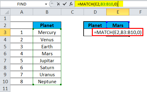 Match function in Excel: How to use the Match function with examples Picture 1
