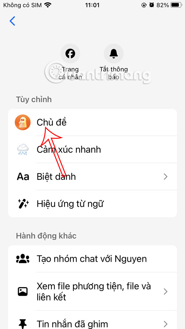 Instructions to change Messenger color on phone, computer Picture 2