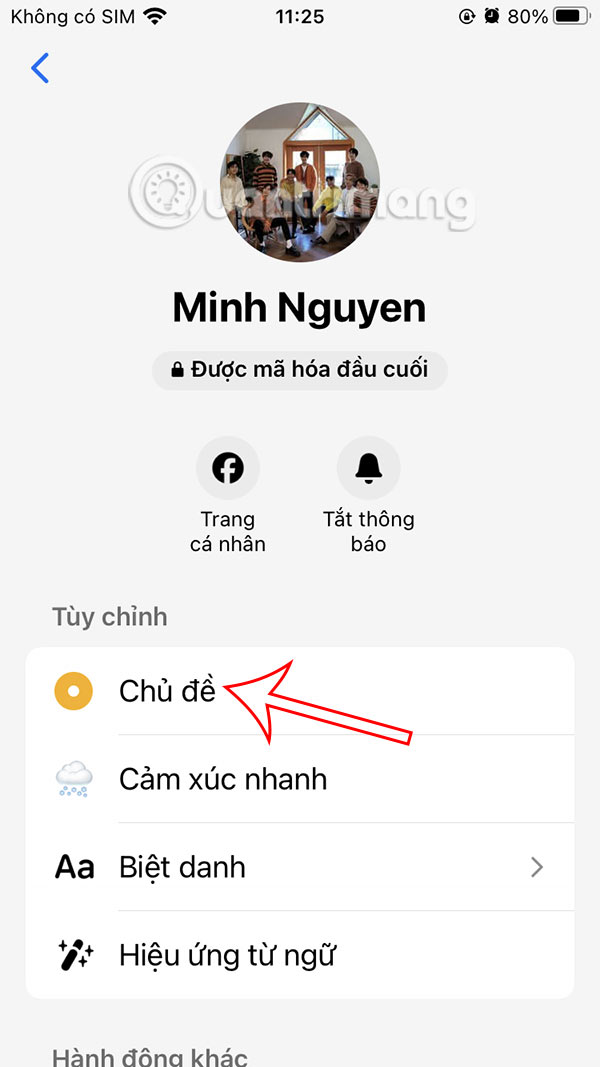 Instructions to change Messenger color on phone, computer Picture 5