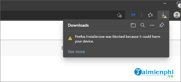 Picture 2 of Microsoft Edge may prevent users from downloading Mozilla Firefox.