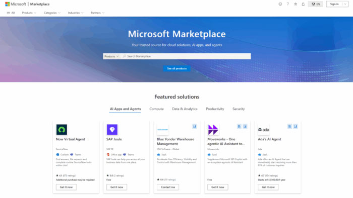 Microsoft launches new Marketplace platform dedicated to selling AI apps and agents Picture 1