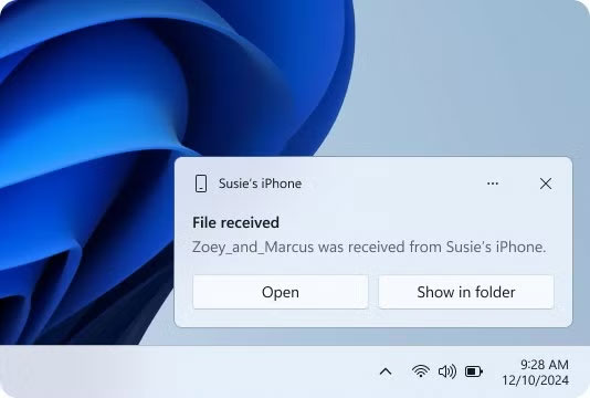 Microsoft officially supports sharing files from iPhone to Windows using Phone Link application Picture 2