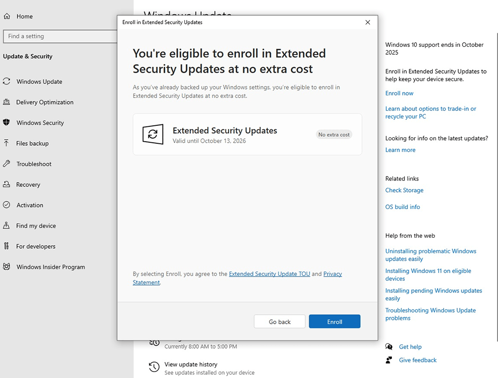 Microsoft: Windows 10 ESU works even if Windows 11 is not supported Picture 2