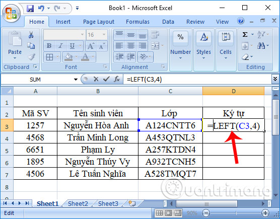 Picture 5 of MID function: A function to extract a string of characters in Excel - Similar to the LEFT and RIGHT functions.