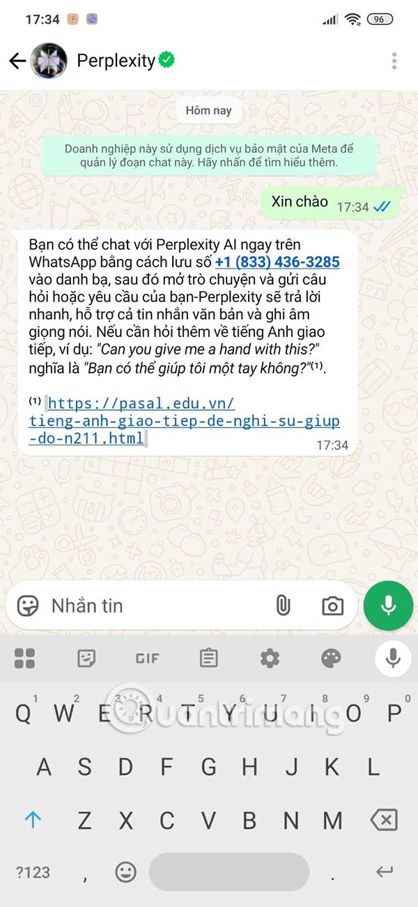 How to Add Perplexity AI on WhatsApp Picture 8