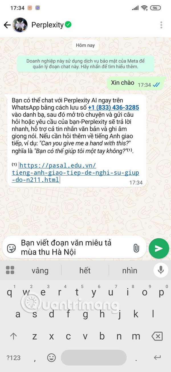 How to Add Perplexity AI on WhatsApp Picture 9