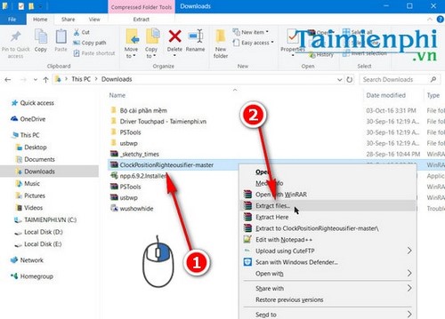 Picture 1 of Move the clock to the end of the Taskbar on Windows 10.