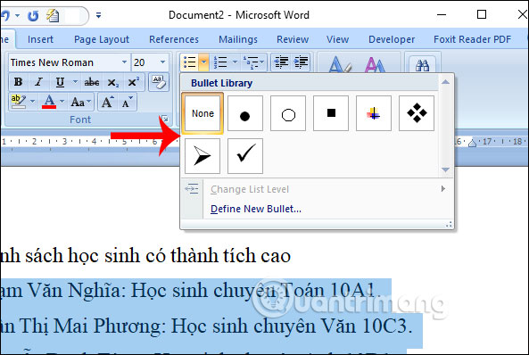 Picture 1 of MS Word - Lesson 15: Numbering at the beginning of lines