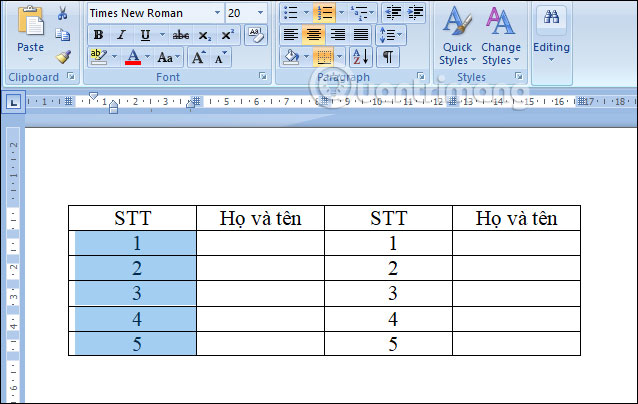 Picture 17 of MS Word - Lesson 15: Numbering at the beginning of lines