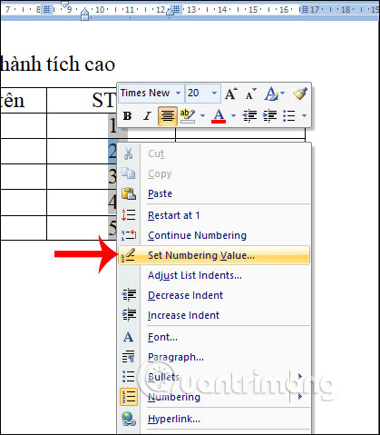 Picture 18 of MS Word - Lesson 15: Numbering at the beginning of lines