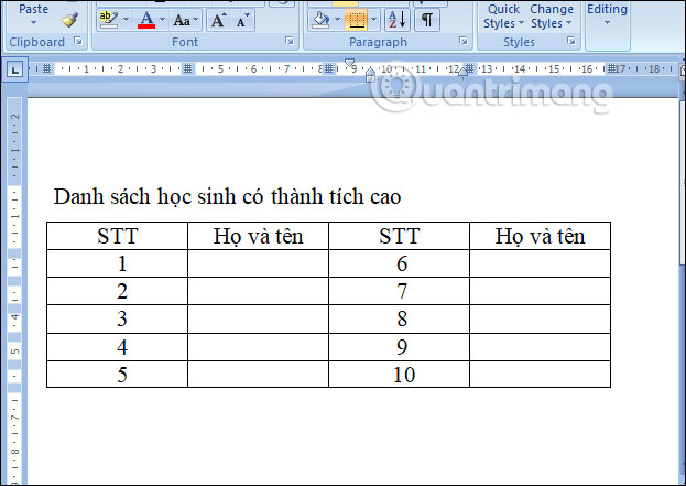 Picture 20 of MS Word - Lesson 15: Numbering at the beginning of lines
