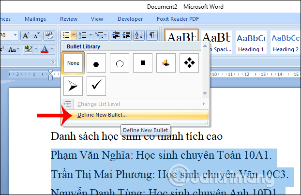 Picture 3 of MS Word - Lesson 15: Numbering at the beginning of lines