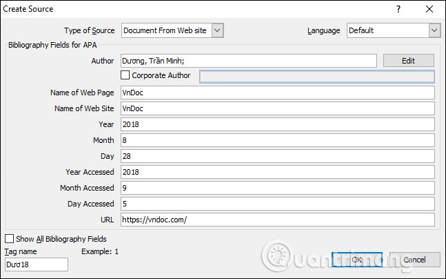 Picture 4 of MS Word - Lesson 16: Adding Citations and Creating a Citation Folder