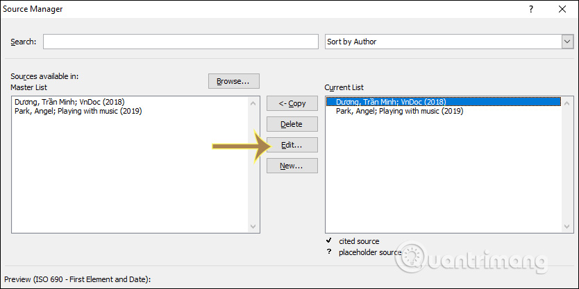 Picture 9 of MS Word - Lesson 16: Adding Citations and Creating a Citation Folder
